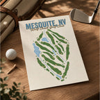 mesquite Golf Course Map Print Poster | Texas USA Golf Wall Art