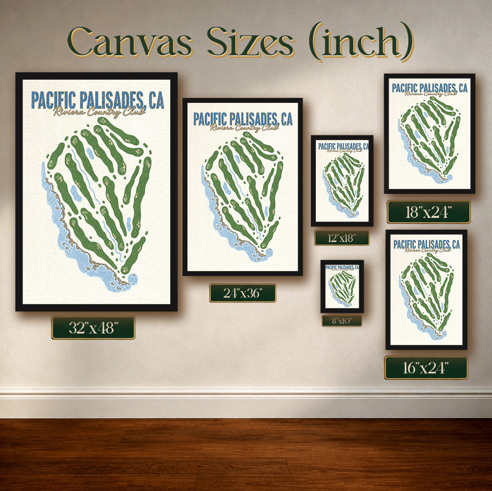 pacific palisades Golf Course Map Print Poster | California USA Golf Wall Art
