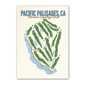 pacific palisades golf course map print poster, California USA golf wall art