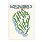 pacific palisades golf course map print poster, California USA golf wall art