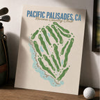 pacific palisades Golf Course Map Print Poster | California USA Golf Wall Art