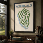 pacific palisades Golf Course Map Print Poster | California USA Golf Wall Art