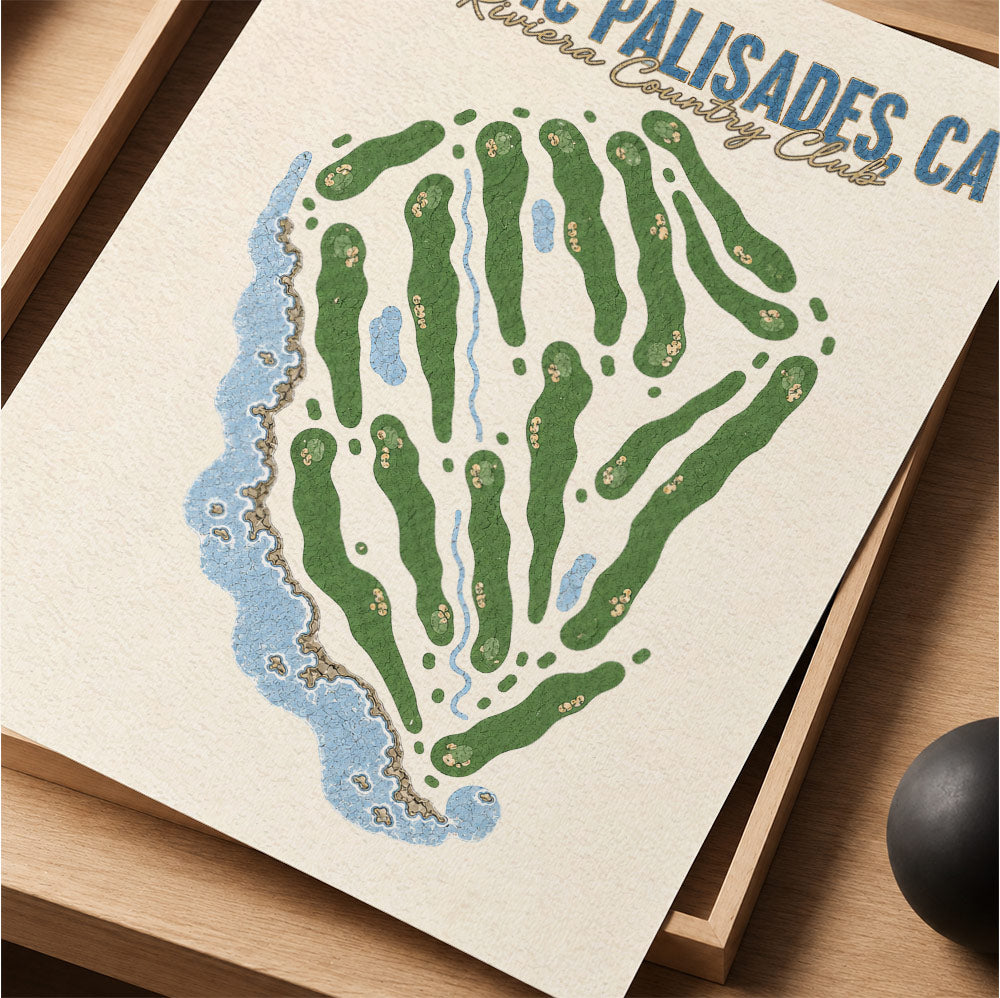 pacific palisades Golf Course Map Print Poster | California USA Golf Wall Art