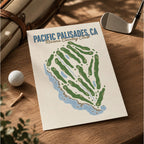 pacific palisades Golf Course Map Print Poster | California USA Golf Wall Art