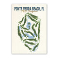 ponte vedra beach golf course map print poster, Florida USA golf wall art