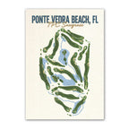 ponte vedra beach golf course map print poster, Florida USA golf wall art