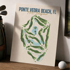 ponte vedra beach Golf Course Map Print Poster | Florida USA Golf Wall Art