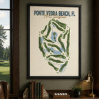 ponte vedra beach Golf Course Map Print Poster | Florida USA Golf Wall Art