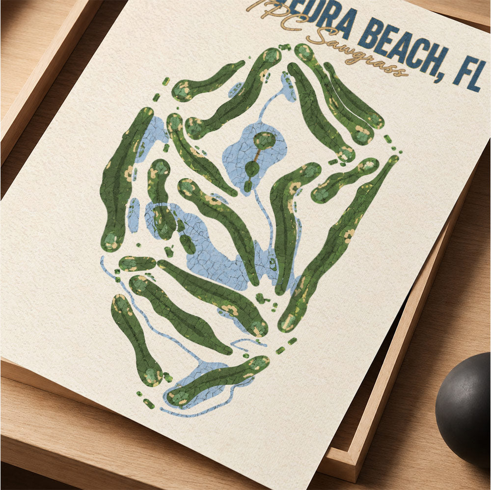 ponte vedra beach Golf Course Map Print Poster | Florida USA Golf Wall Art